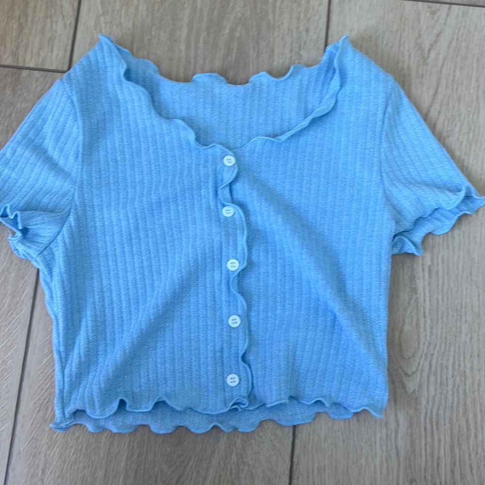 Blue shein crop top